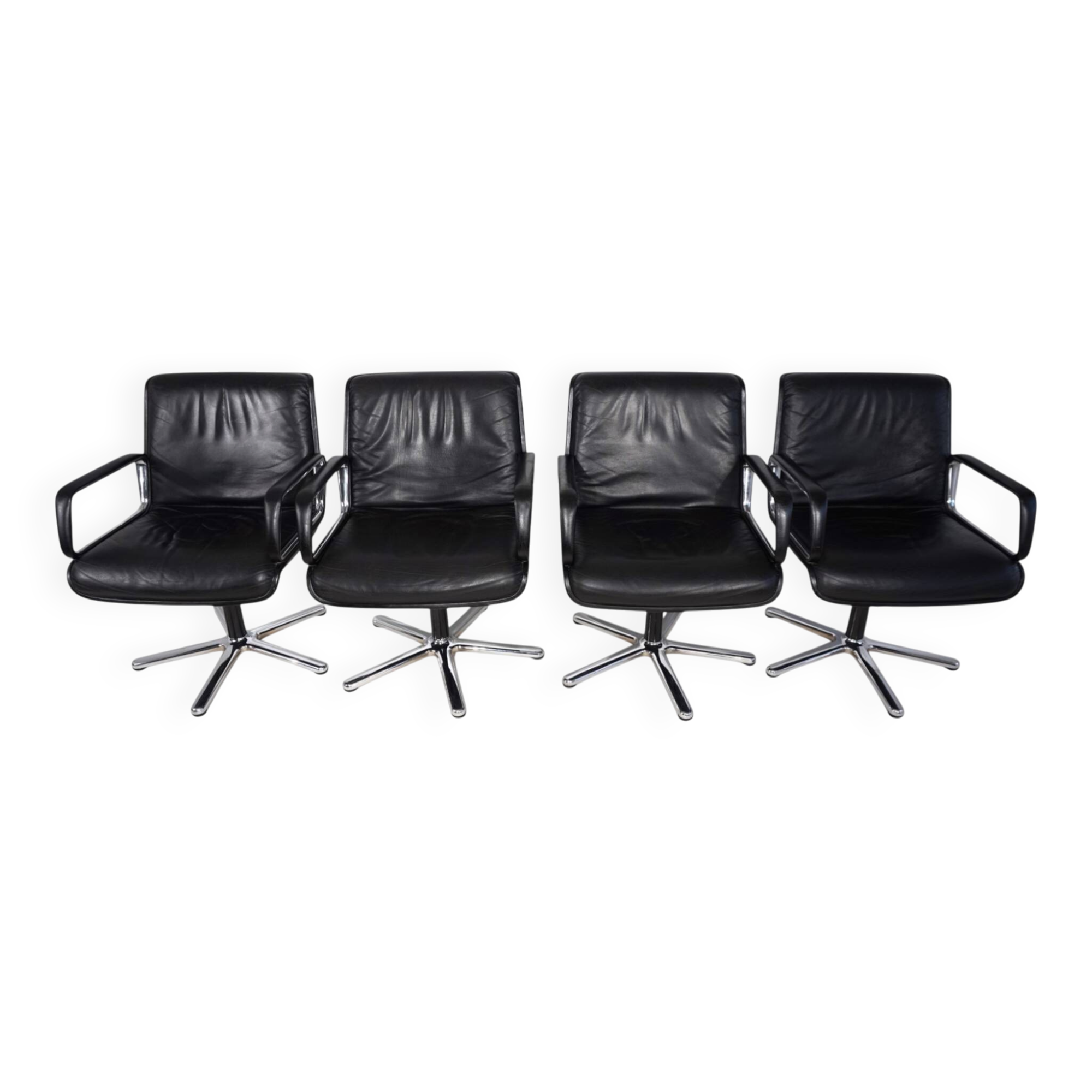 Set of 4 Wilkhahn Delta swivel chairs by Delta Design, 1970