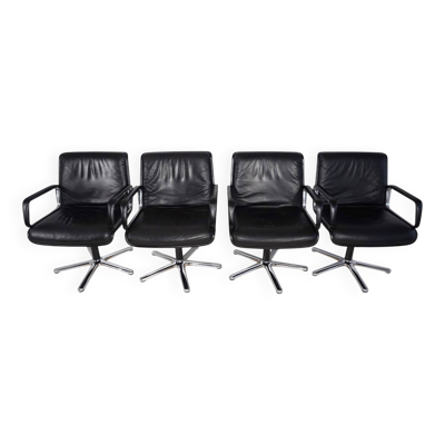 Ensemble de 4 chaises pivotantes Wilkhahn Delta par Delta Design, 1970