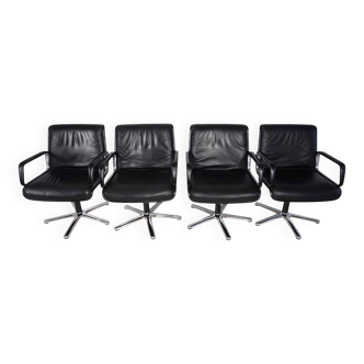 Set of 4 Wilkhahn Delta swivel chairs by Delta Design, 1970