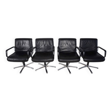 Set of 4 Wilkhahn Delta swivel chairs by Delta Design, 1970