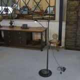 1950s Adjustable Industrial Metal Workshop Floodlight Floor Lamp