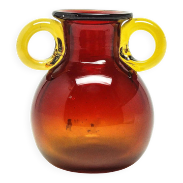 Vase, mid-century modern, glass, designed by J. Słuczan-Orkusz, Poland, 1970s