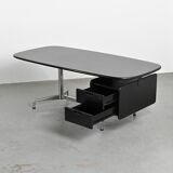 Black desk by Giancarlo Piretti for Castelli, Italy, circa 1970.