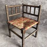 Turned wood corner chair