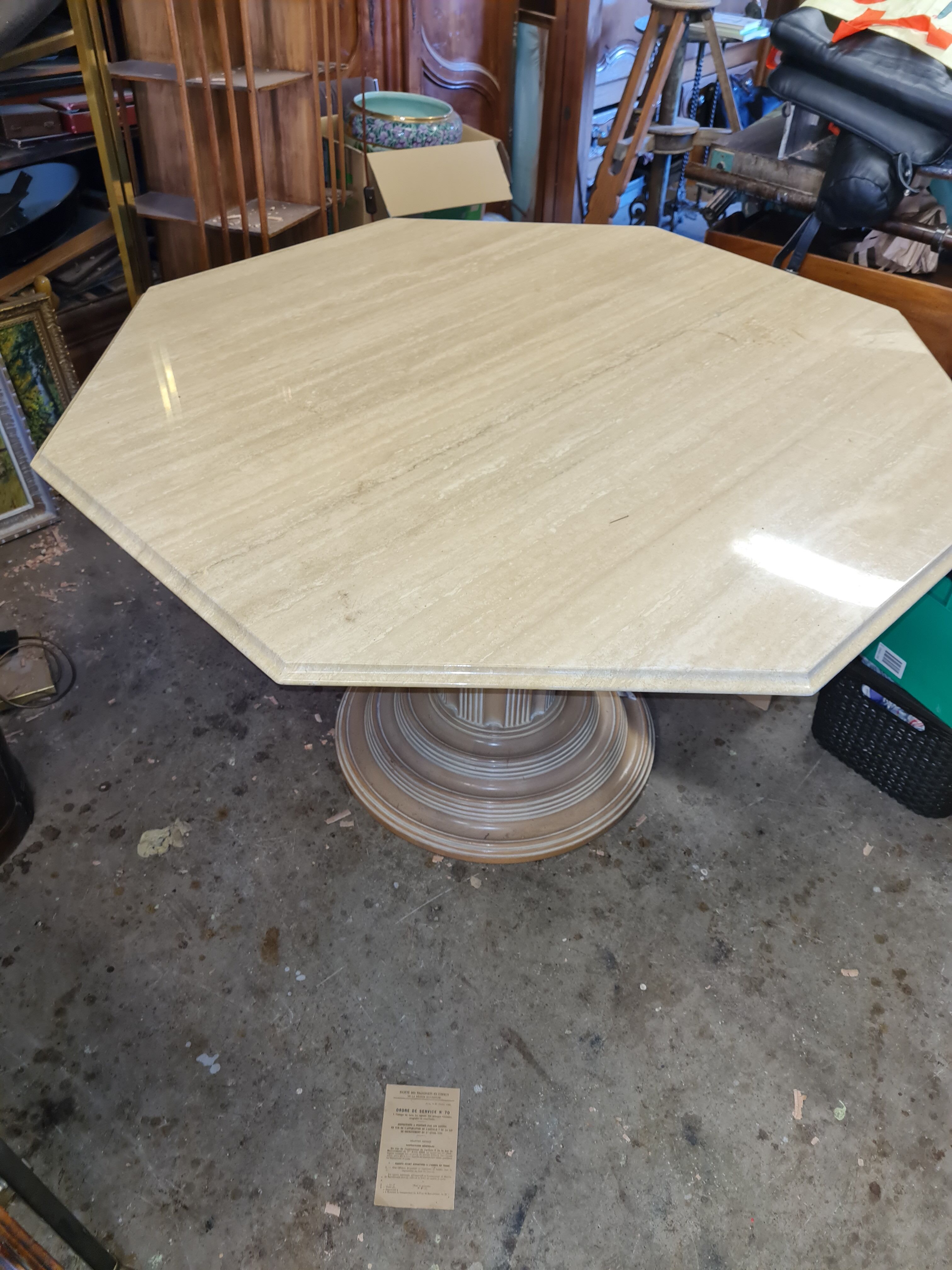 Dining room table marble top