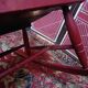 Vintage wooden rocking chair burgundy paint
