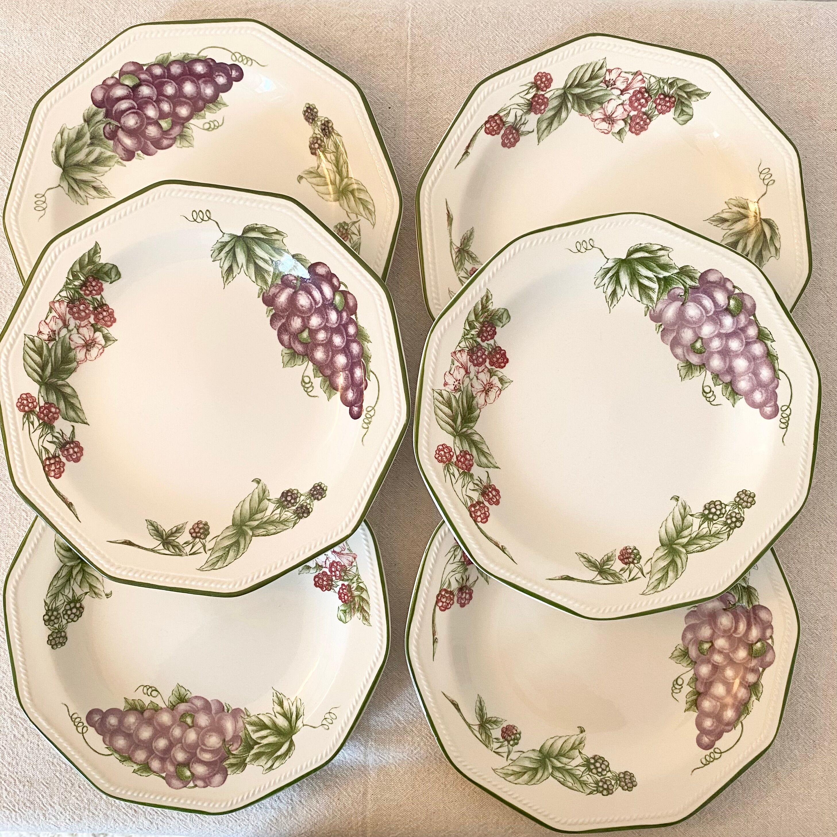 6 English dessert plates