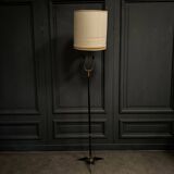 1960 floor lamp on gold metal winged base with black barrel