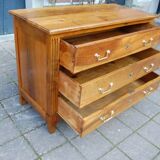 18th-century Louis XVI low walnut commode.