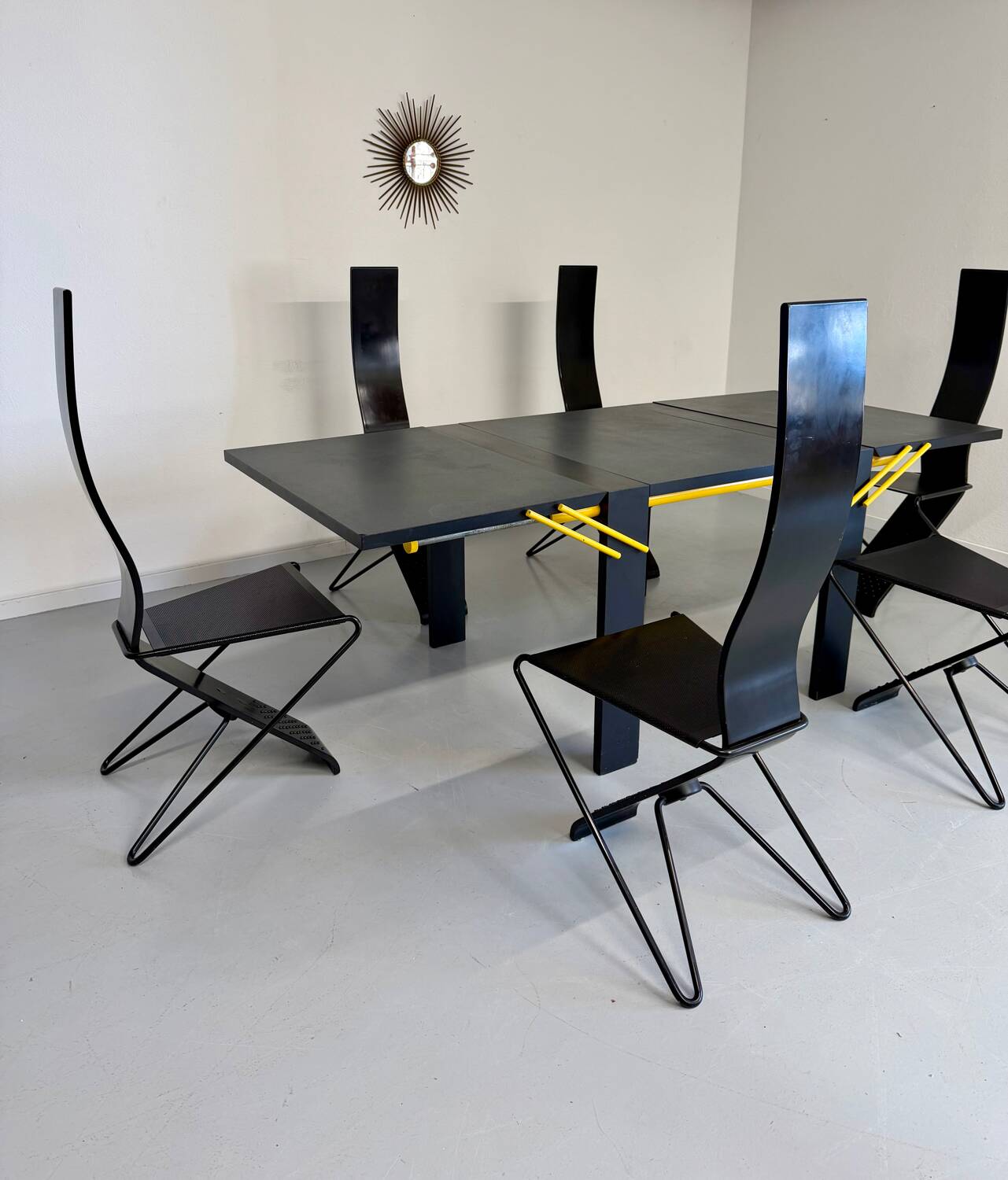 Set of 6 Italian design chairs by Pietro Arosio, postmodern, 1980s.