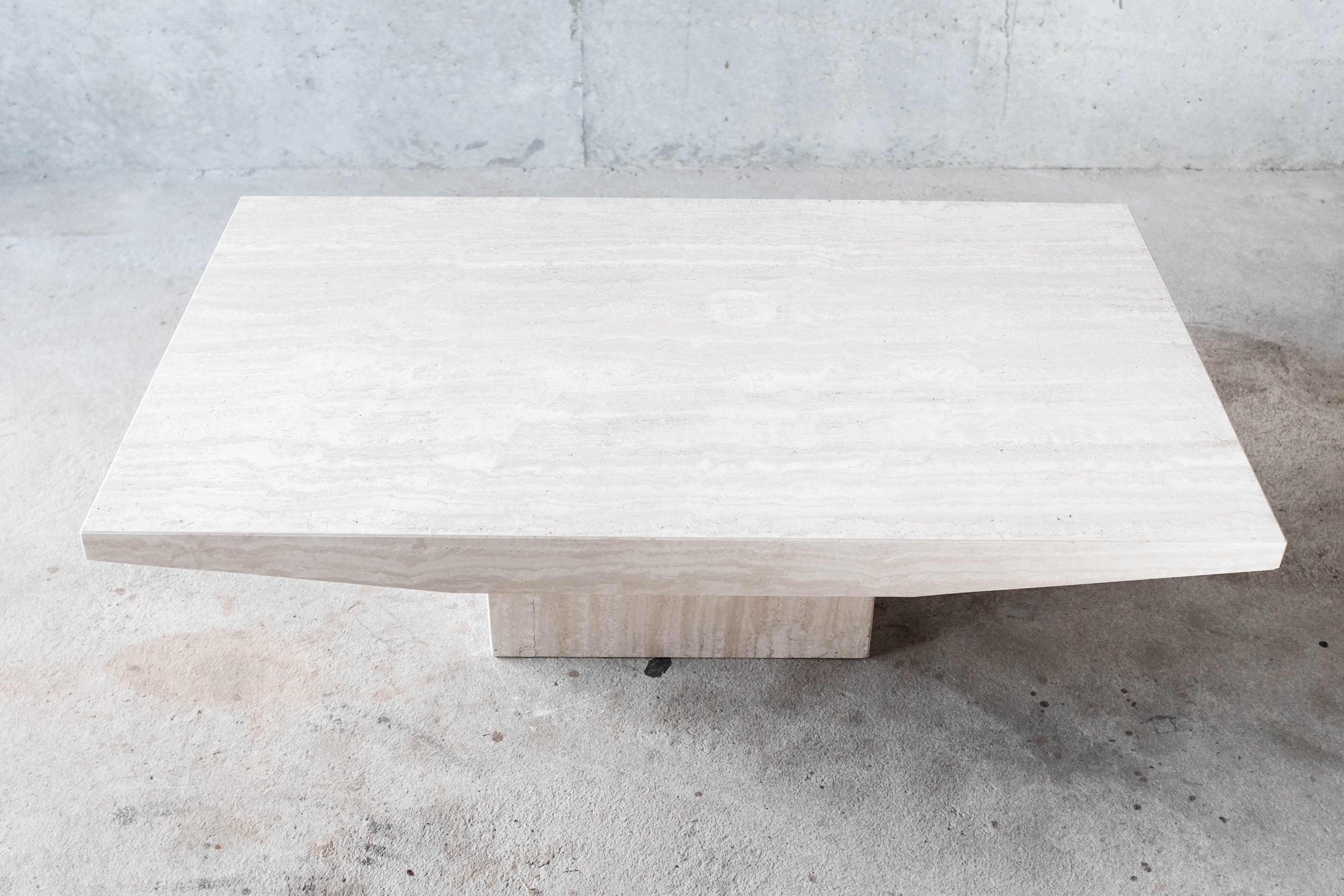 Vintage travertine coffee table, 80s