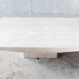 Vintage travertine coffee table, 80s