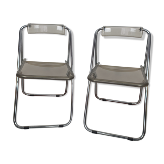 Duo of folding chairs Plexiglas year 70