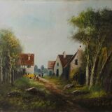 Table Tree-lined and lively village outing, HST end 19th