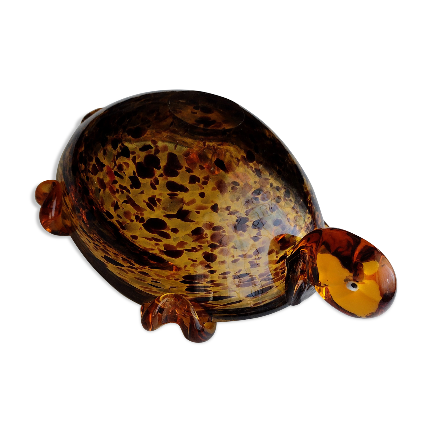 Murano speckled glass tortoise ashtray decoration