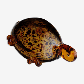 Murano speckled glass tortoise ashtray decoration