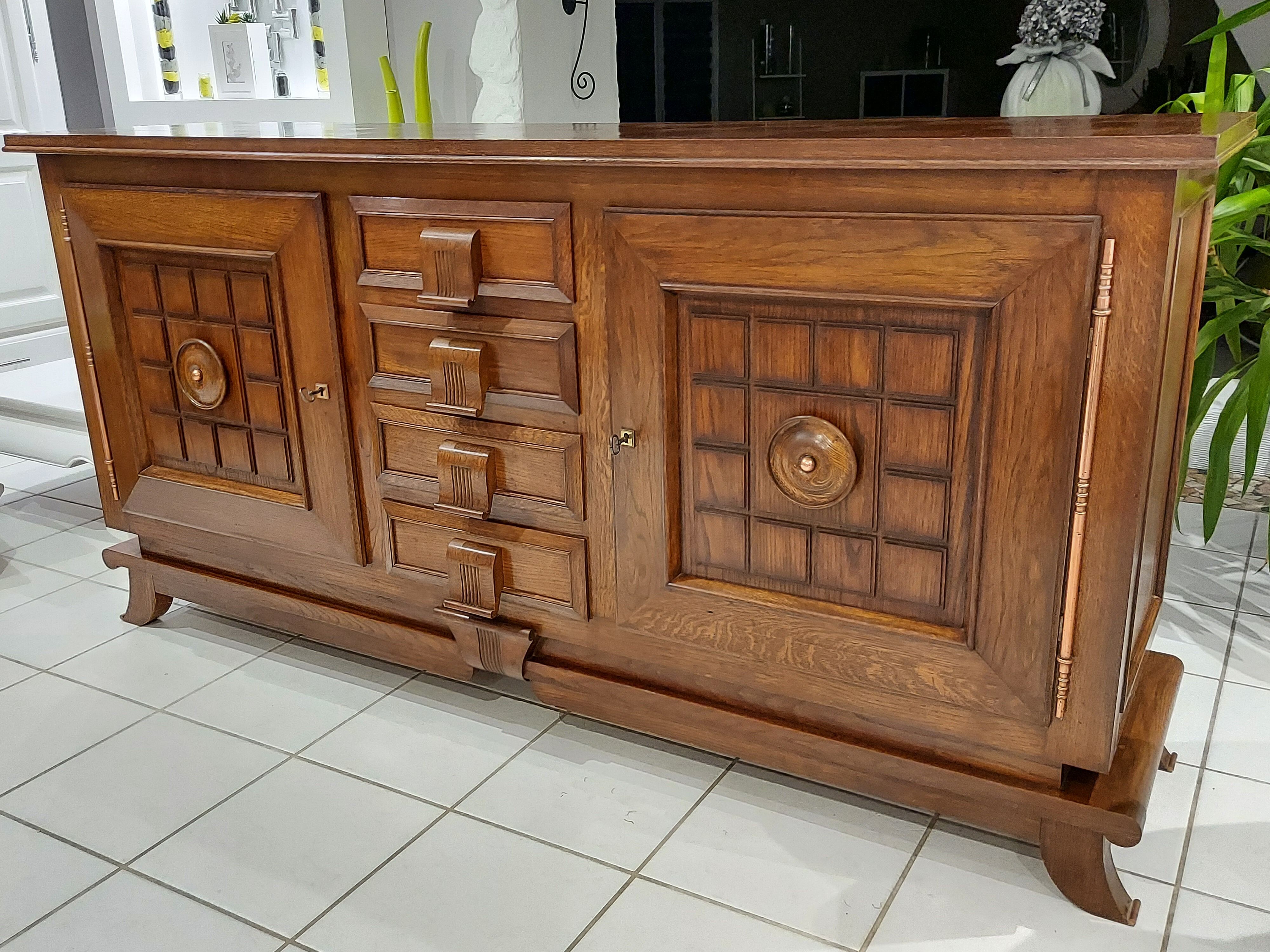Enfilade oak Brutalist Art Deco 1940s