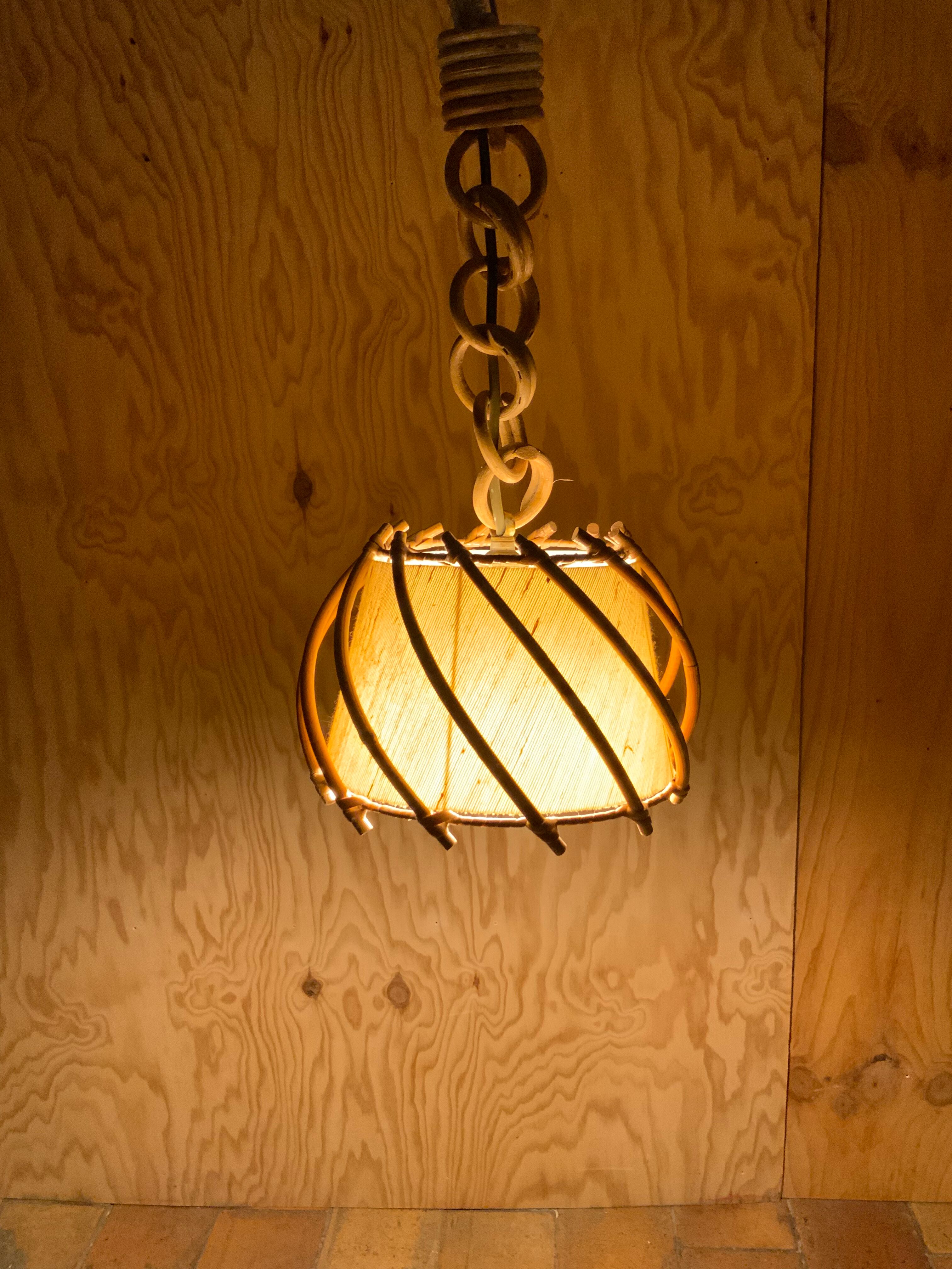 Vintage rattan pendant lamp