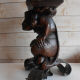 Vintage lamp anthropomorfe carved wood