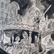 Ink and ink wash on paper - venice was in love jacques boullaire (1893-1976)