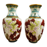 Paire de vases cloisonnés