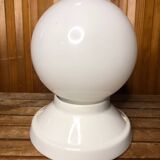 Old White Opaline Wall Lamp + Vintage Ceramic Support