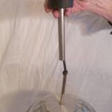 Set of 2 smoked glass ball suspensions by Doria Leuchten, Germany, 1970s.