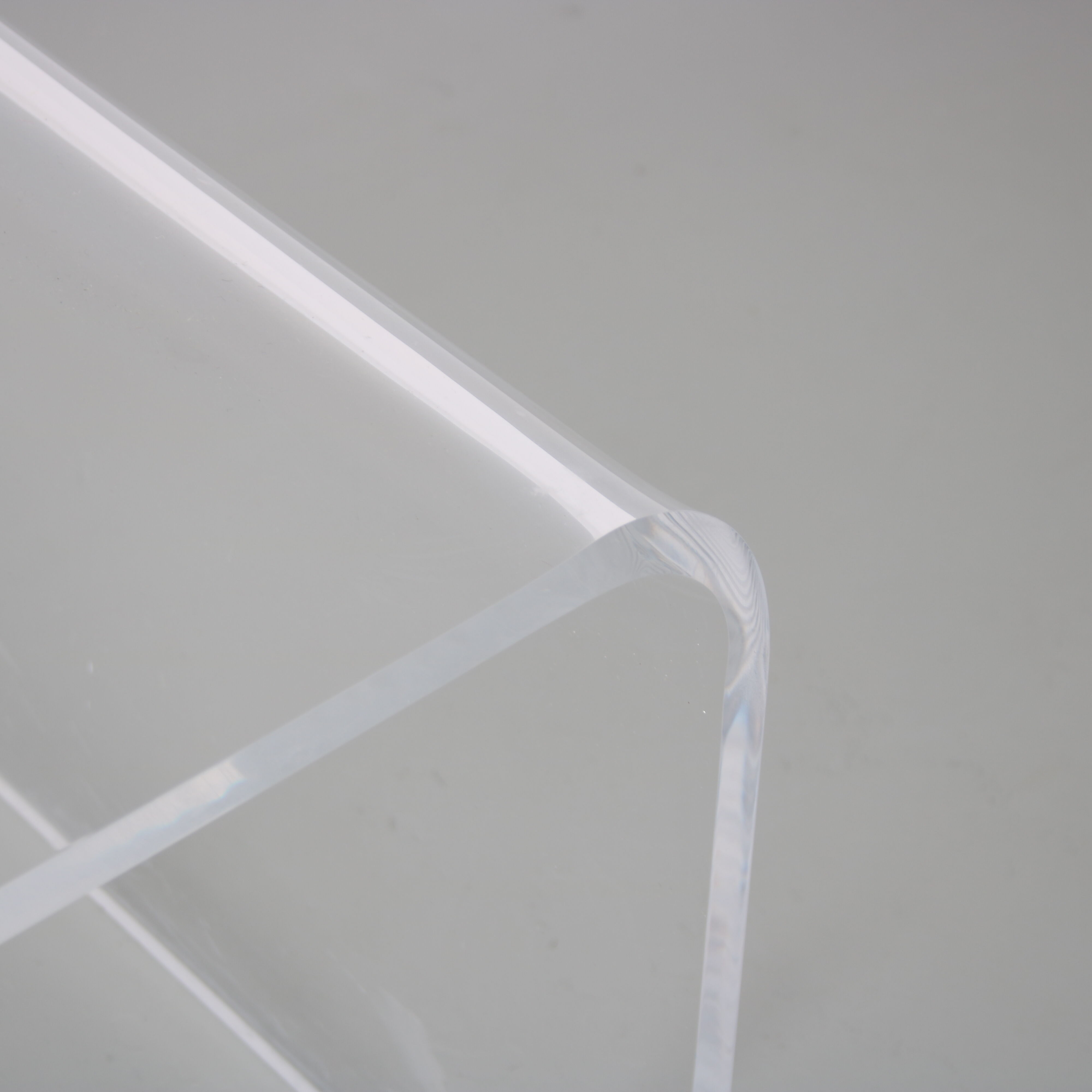 1970s Bent plexiglass coffee table from France