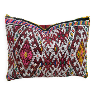 Taie d'oreiller marocaine, housse de coussin berbère, taie d'oreiller tissé