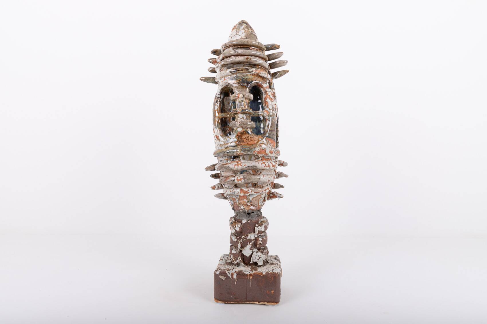 Sicilian glazed ceramic sculpture, unique piece