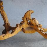 Console Louis XV gold on wooden marble