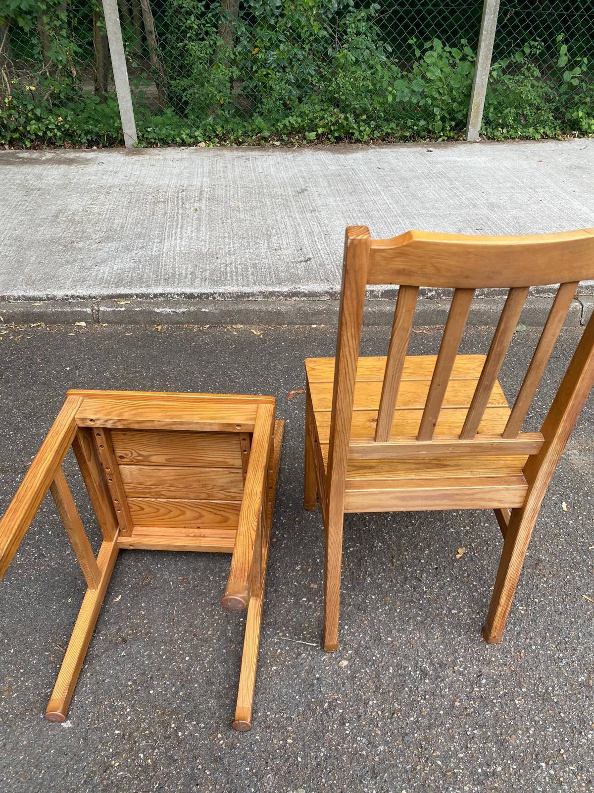 2 solid wood dining chairs