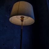 Modern mid-century brass and leather floor lamp Atelje Lyktan, Sweden