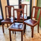 Set of 4 restored Art deco chairs
