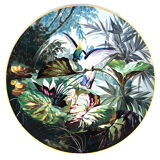 Hand-painted earthenware decorative dish Creil & Montereau, Lebeuf Milliet 1st part 19th century
