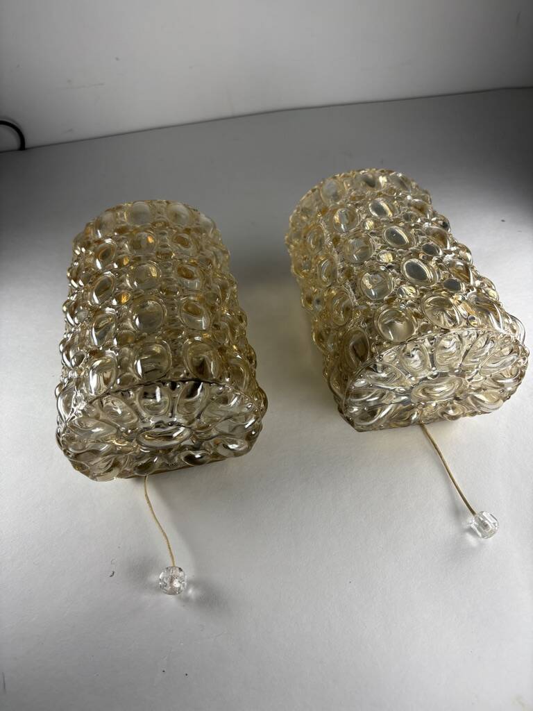 Tynell "Bubble" Limburg 1960s vintage Germany wall lights x2