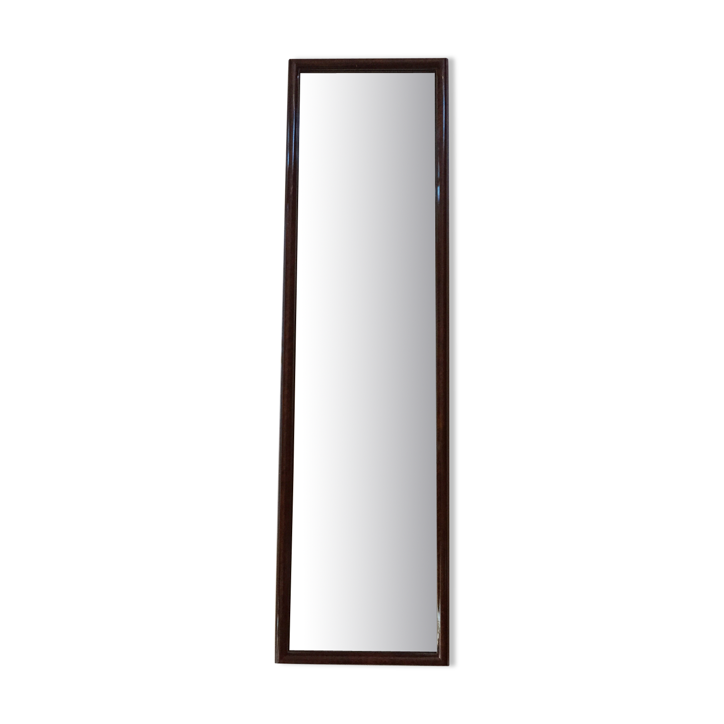Vertical mirror in walnut 35x125cm