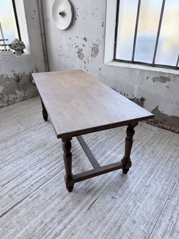 Table de ferme pieds tournés pin et bouleau 180cm