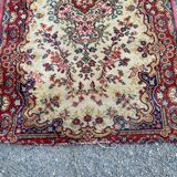 Vintage Persian wool rug in burgundy red 70x130cm