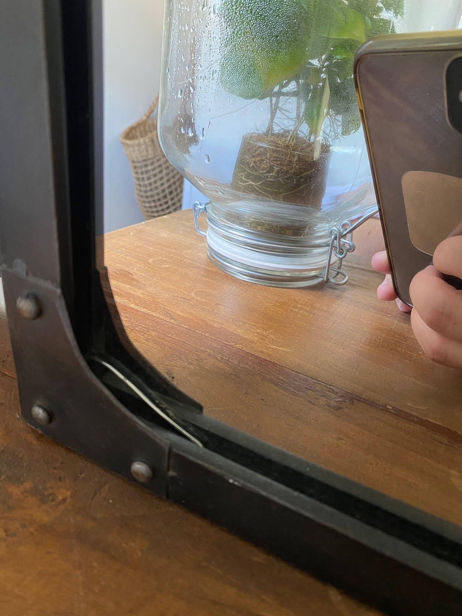 Handcrafted iron mirror