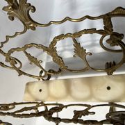 20th century openwork bronze and brass magazine rack