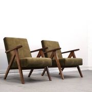 Mid Century Easy Chair Model B - 310 Var in Forest Green Velvet