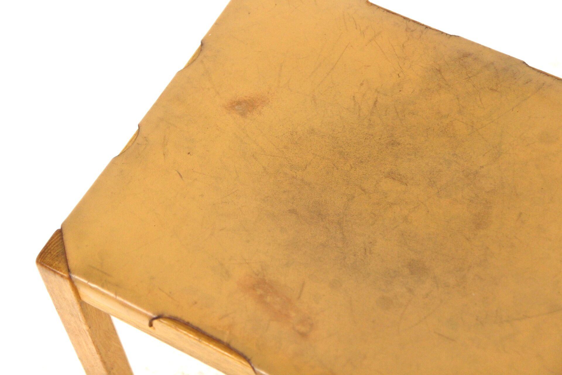 Leather stool "Model 1040", Glasmäster Markaryd, Sweden, 1960