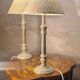 Paire de lampes bois  classic  abat jour osier 44x20 elec ok tres bon etat
