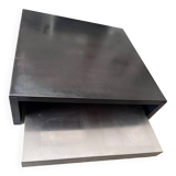 Coffee table in two Max & Moritz modules in black and stainless steel