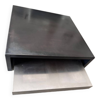 Coffee table in two Max & Moritz modules in black and stainless steel