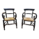 Pair of rustic straw-seated armchairs