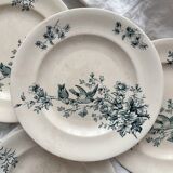 5 assiettes plates en terre de fer « Mignon » Longwy