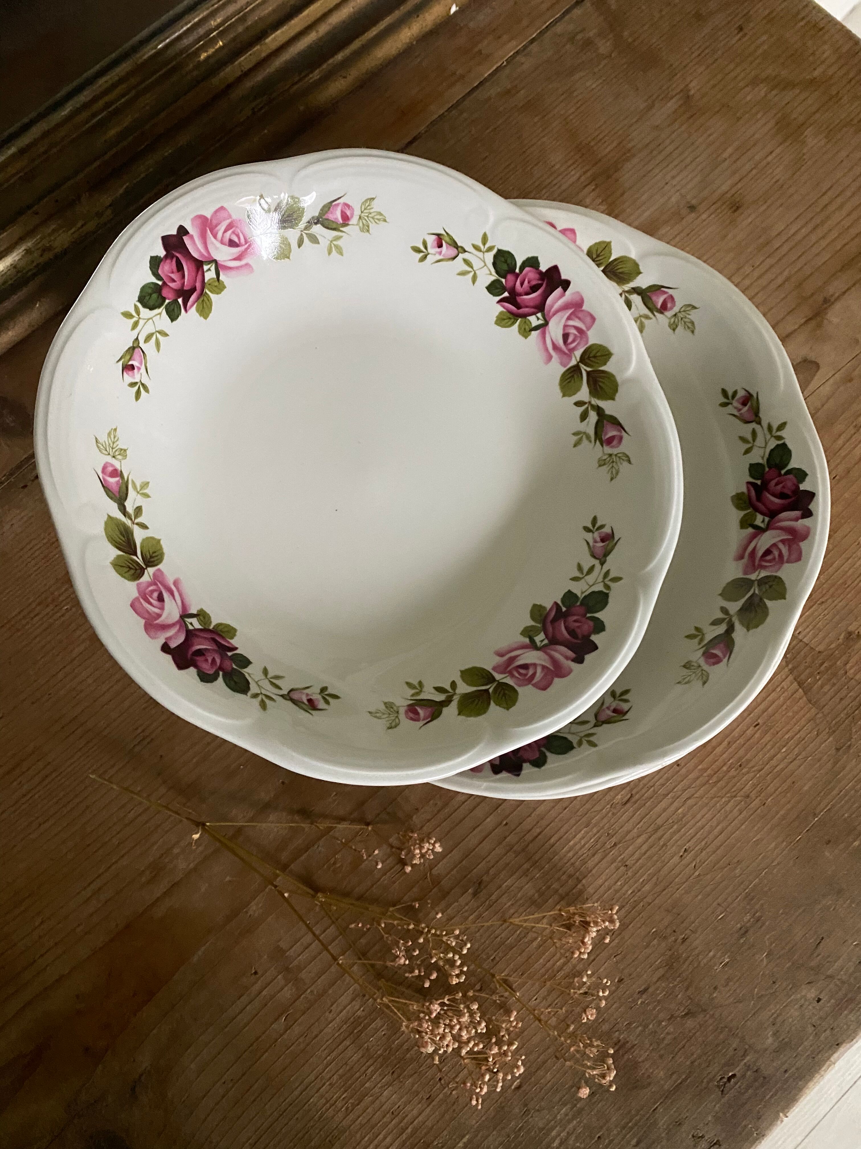 Set of 6 old hollow plates Gien model Champs
