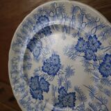 2 Terre de Fer dessert plates "Flora" model Creil Montereau